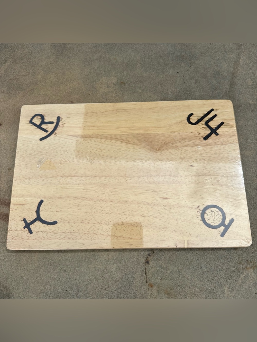 Cowboy Living Wood Bread Board with Hand Branded Classic Cattle Brands NEW